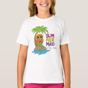 Summer Mermaid Cute Kids T-Shirt White