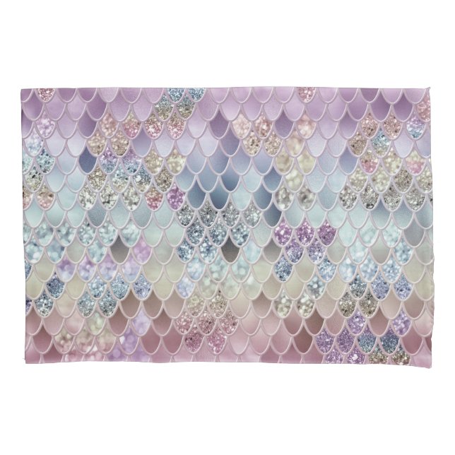 Summer Mermaid Glitter Scales #13 (Faux Glitter)   Pillowcase (Front)