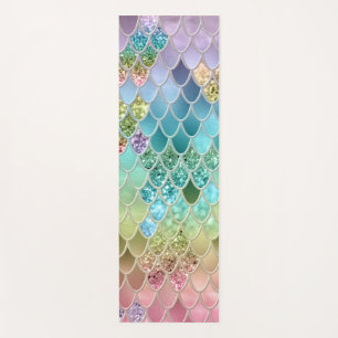Summer Mermaid Glitter Scales #1 (Faux Glitter)  Yoga Mat