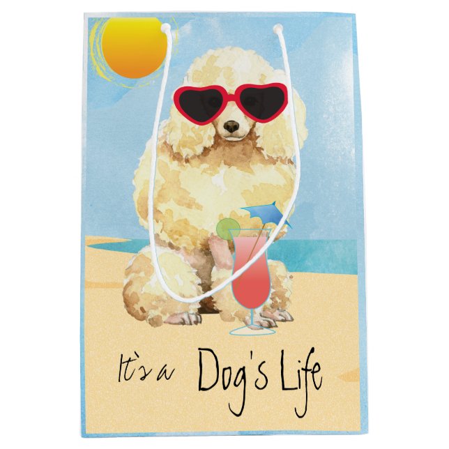 Summer Miniature Poodle Medium Gift Bag (Front)