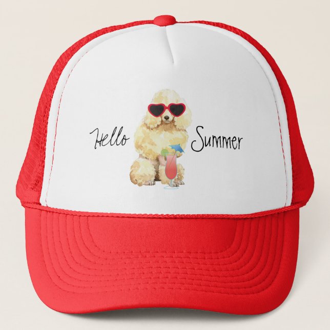 Summer Miniature Poodle Trucker Hat (Front)