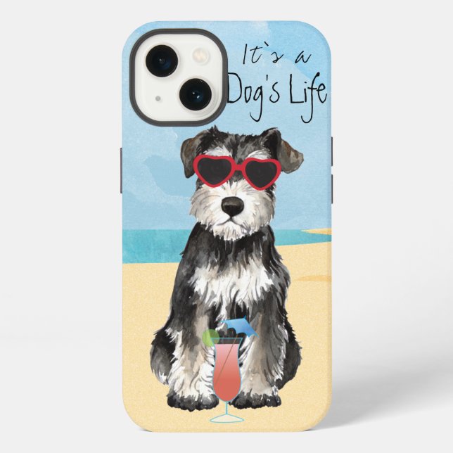 Summer Miniature Schnauzer iPhone Case (Back)