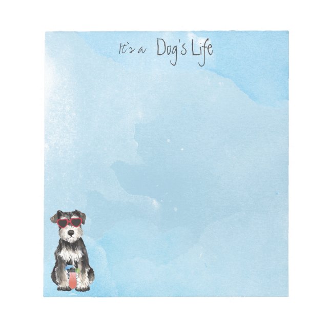 Summer Miniature Schnauzer Notepad (Front)