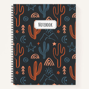 Summer Minimalist Cactus Pattern Notebook