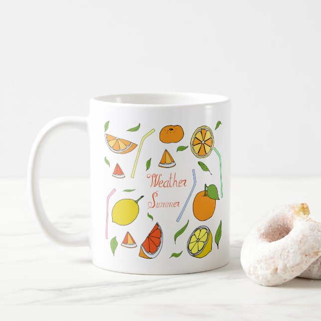 Summer Minimalist Cute  Fruit is fresh Coffee Mug (With Donut)