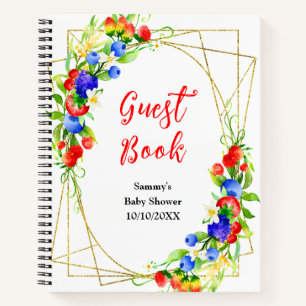 Summer Mixed Berries Baby Shower Guest Book