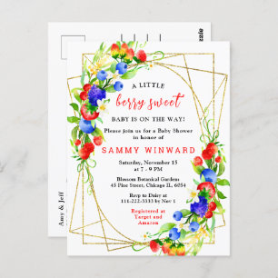 Summer Mixed Berries Baby Shower Postcard