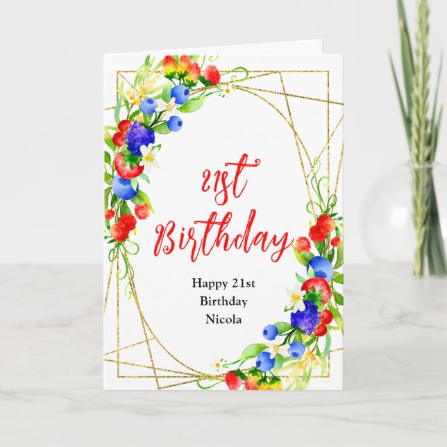 Summer Mixed Berries Birthday Card (Front)