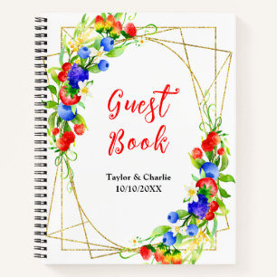 Summer Mixed Berries Wedding Guest Book