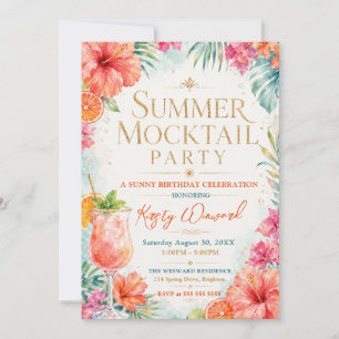 Summer Mocktail Party Birthday Party Invitation