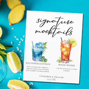 Summer Mocktails Blue Hawaiian Arnold Palmer Menu