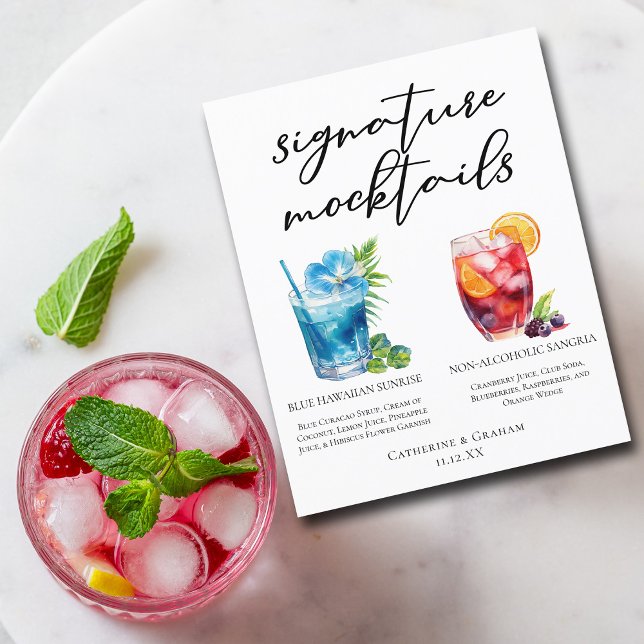 Summer Mocktails Blue Hawaiian Sangria Menu (Creator Uploaded)