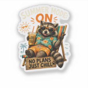 Summer Mode ON – No Plans, Just Chill 🦝☕