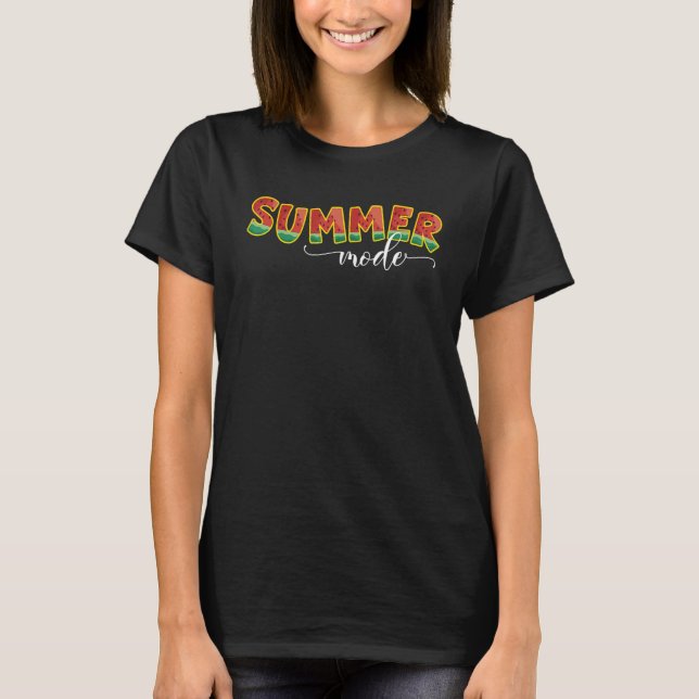 Summer Mode Watermelon Beach Vacations T-Shirt (Front)