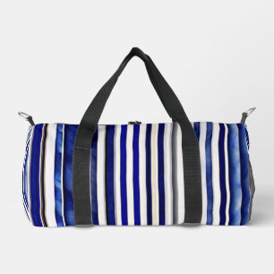 Summer Modern Navy Blue Boat Stripes Collection Duffle Bag