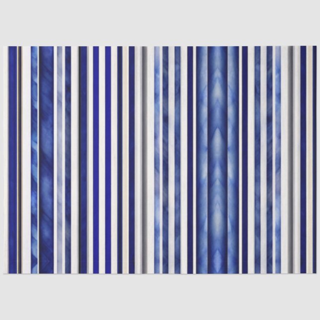 Summer Modern Navy Blue Boat Stripes Collection Tissue Paper (Front)