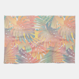 Summer Monstera Palm Jungle 1 Tea Towel