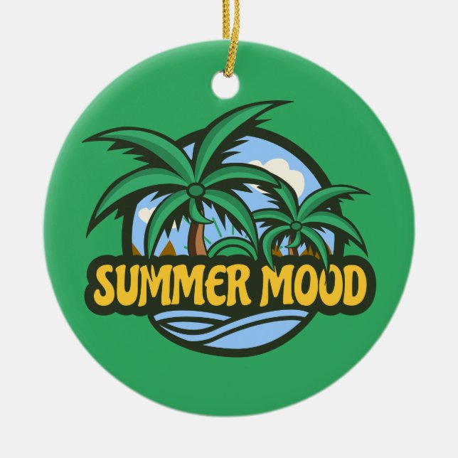 Summer Mood Ceramic Tree Decoration (Front)
