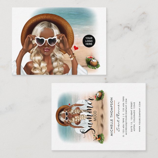 Summer Mood Fashion Event Planner Business Card (Front/Back)