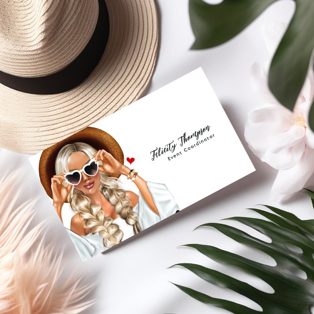 Summer Mood Fashion Event Planner QR Code Business Card (Creator Uploaded)