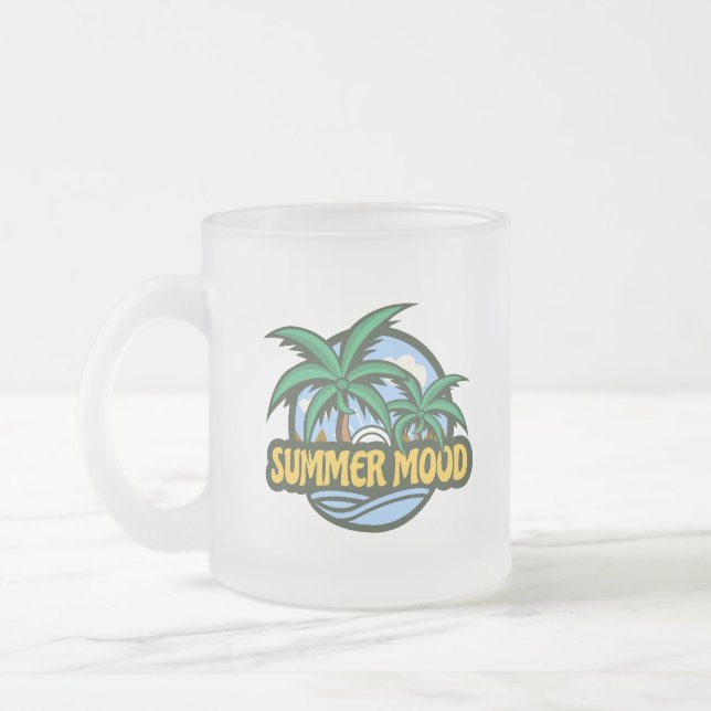 Summer Mood Frosted Glass Coffee Mug (Left)