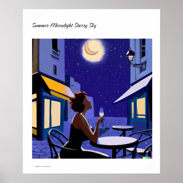 Summer Moonlight Starry Sky Poster (Front)