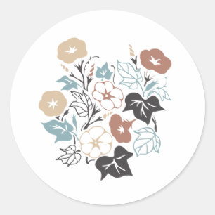 Summer Morning Glory Garden Classic Round Sticker
