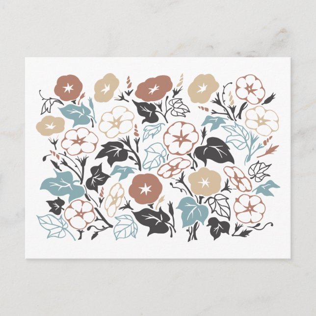 Summer Morning Glory Garden Postcard (Front)