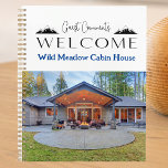 Summer Mountain Cabin Rental Guest Comments  Planner<br><div class="desc">Introducing the Vacation Rental Photo Guest Comment Sign-In book, a unique and modern way to welcome your guests to their home away from home and gather wonderful comments and feedback about their stay. Our stylish guest book feature a personalised photo of your rental property, Optional QR code on back so...</div>