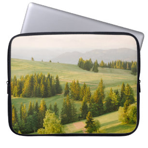 summer mountains green grass and blue sky landscap laptop sleeve