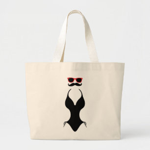 Summer Moustache Large Tote Bag
