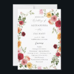 Summer Multi Colour Floral Wedding Program 2 Invitation<br><div class="desc">Invite your guests into your wedding with your beautiful Wedding ceremony Summer Multi Colour Floral Wedding Ceremony Programs. Made with hand painted pink, orange, and red watercolor florals. Spring Weddings, Boho Weddings, and Summer Weddings are a great fit for this invite. It's easy to create your wedding ceremony program with...</div>