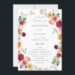 Summer Multi Colour Floral Wedding Program 2 Invitation<br><div class="desc">Invite your guests into your wedding with your beautiful Wedding ceremony Summer Multi Colour Floral Wedding Ceremony Programs. Made with hand painted pink, orange, and red watercolor florals. Spring Weddings, Boho Weddings, and Summer Weddings are a great fit for this invite. It's easy to create your wedding ceremony program with...</div>