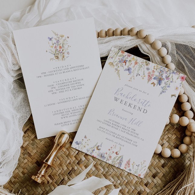  Summer Multicolor Wildflower Bachelorette Weekend Invitation (Creator Uploaded)