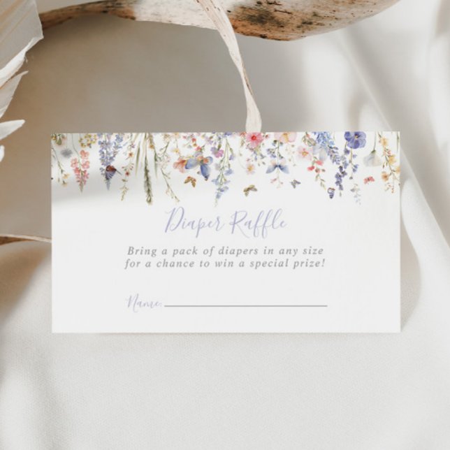 Summer Multicolor Wildflower Diaper Raffle Ticket Enclosure Card (Creator Uploaded)