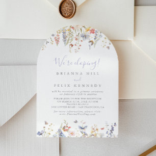 Summer Multicolor Wildflower Elopement Reception Invitation