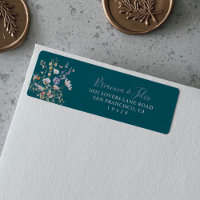 Summer Multicolor Wildflower Green Return Address