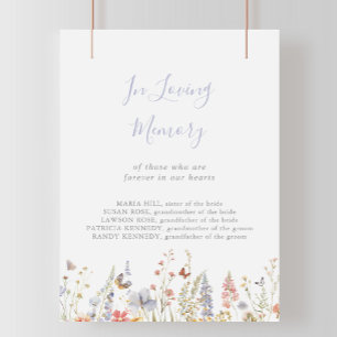 Summer Multicolor Wildflower In Loving Memory Sign