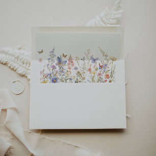 Summer Multicolor Wildflower Self-Addressed RSVP Envelope