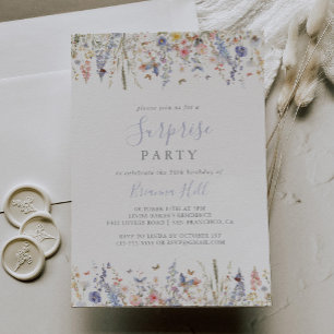 Summer Multicolor Wildflower Surprise Party Invitation