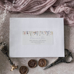 Summer Multicolor Wildflower Wedding RSVP Address Label