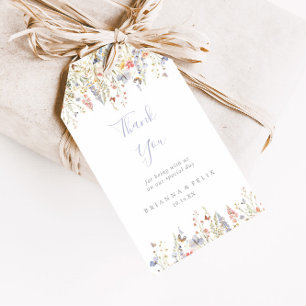 Summer Multicolor Wildflower Wedding Thank You Gift Tags