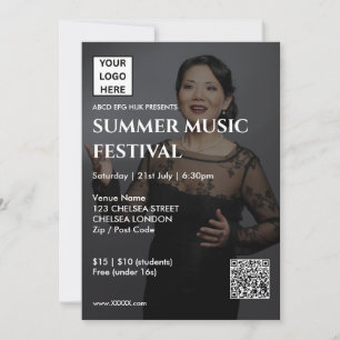 Summer Music Festival QR Code and Logo Invitation