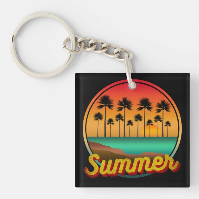summer nature sunset key ring (Front)