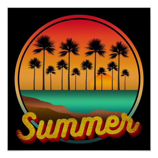 summer nature sunset poster (Front)