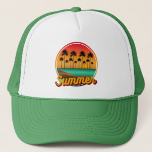 summer nature sunset trucker hat