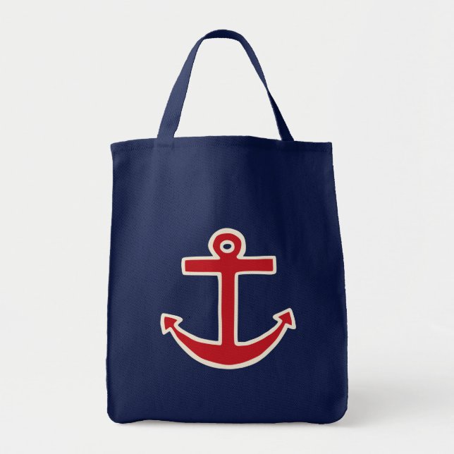 Summer Nautical Anchor Cruise Tote Beach Bag (Front)