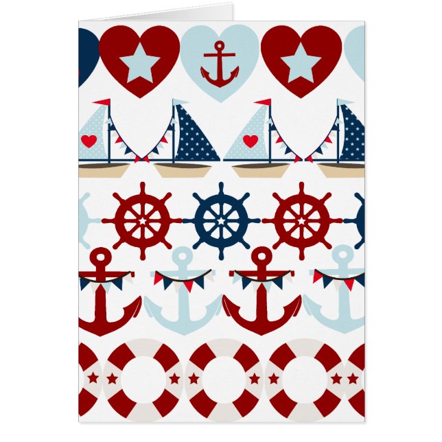 Summer Nautical Theme Anchors Sail Boats Helms (Front)