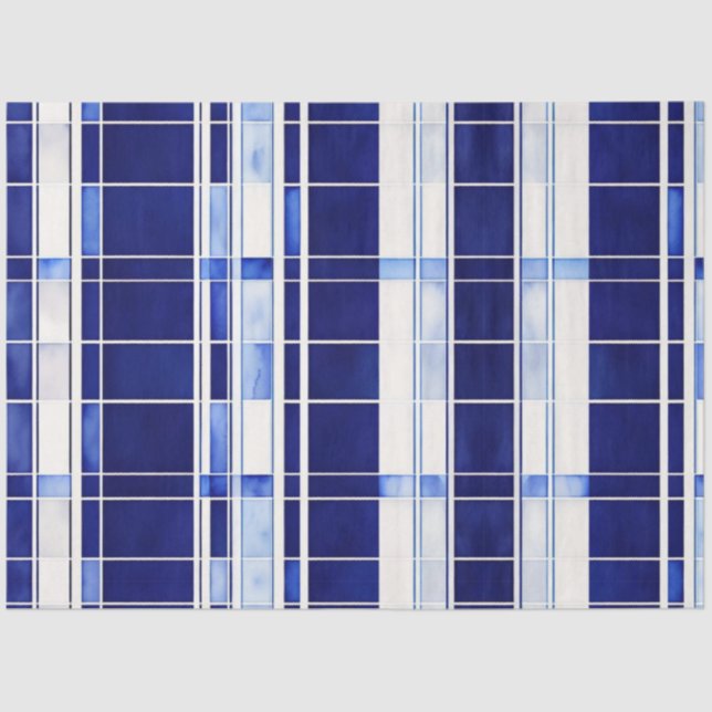 Summer Navy Blue Boat Modern Stripes Collection Tissue Paper (Front)