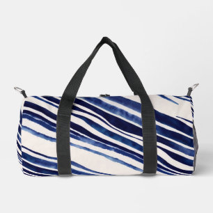 Summer Navy Blue Boat Popular Stripes Collection Duffle Bag